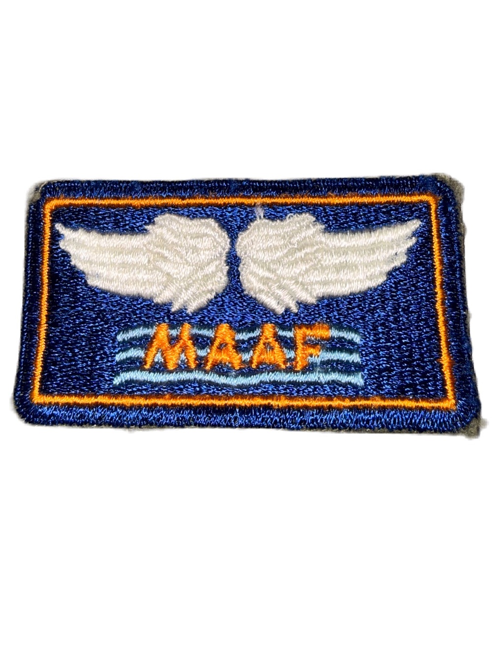 WWII USAAF Mediterranean Allied Air Force (MAAF) Shoulder Patch "Thin Waves" EUC